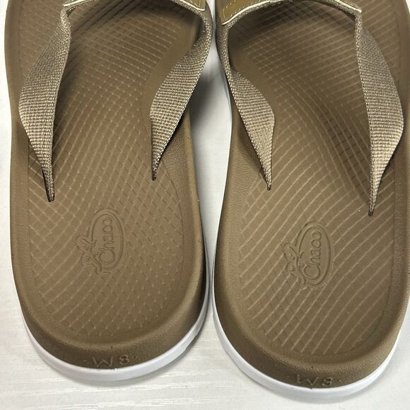 Chaco Lowdown Otter Brown Leather Women\'s Flip Flops Size 8 New